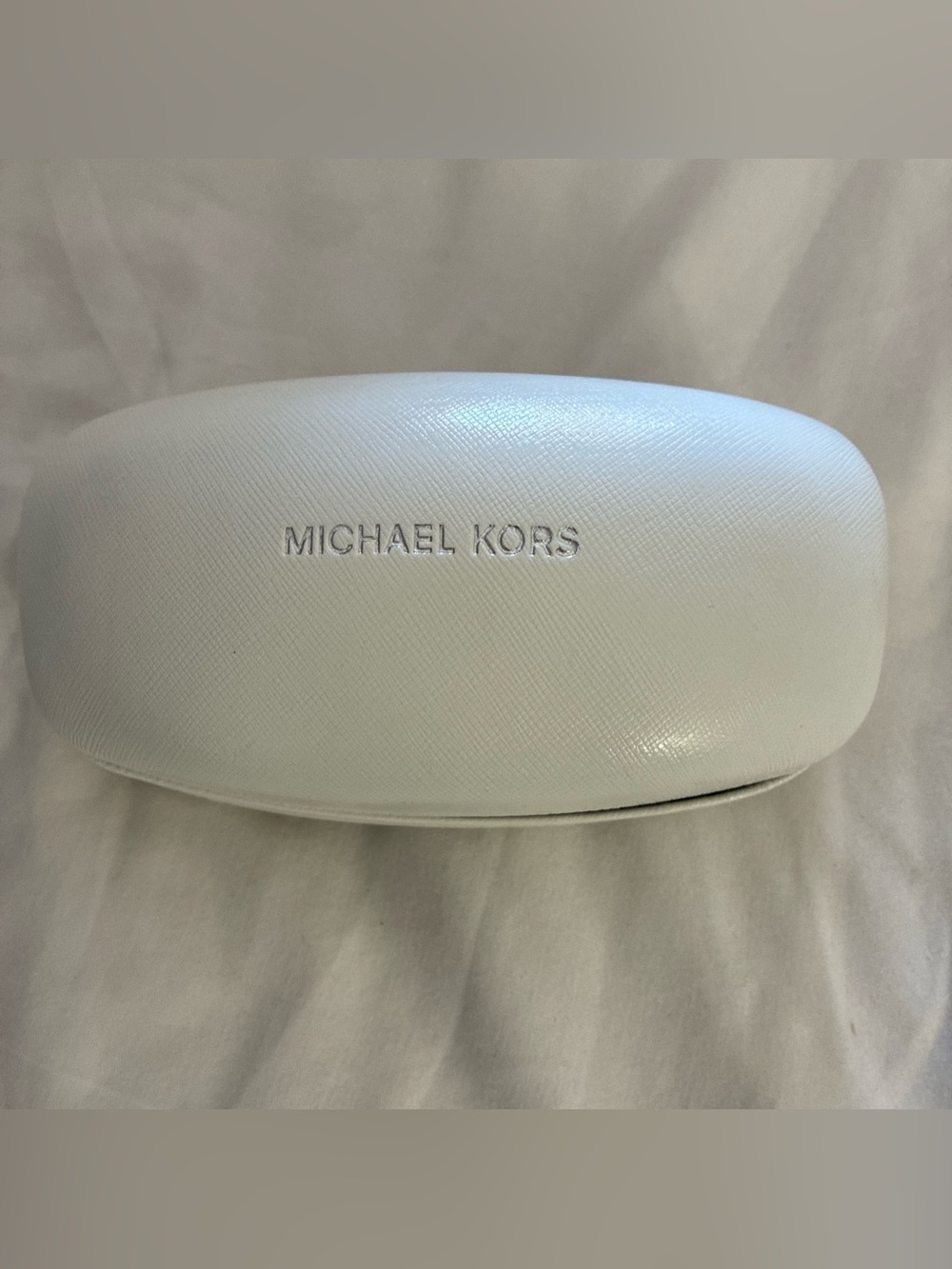 Michael Kors White Structured Sunglasses Case